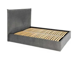 PASCAL MORABITO Tweepersoonsbed-Bed Met Opbergruimte 140 X 200 Cm - Velours - Grijs - Soryo - Van