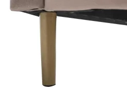 Vente-unique Fluwelen Bed-Bed Met Schelpvorm 140 X 190 Cm - Velours - Beige - Livaya