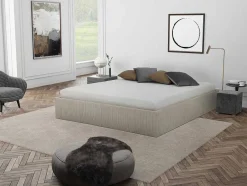 Ysmée Bedbodem-Bedbodem Met Opbergruimte 140 X 190 Cm Van Beige Ribfluweel - Pontos Van Ysmee