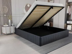 Ysmée Bedbodem-Bedbodem Met Opbergruimte 140 X 190 Cm Van Grijs Velours - Sethi Van Dreamea