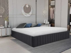 Ysmée Bedbodem-Bedbodem Met Opbergruimte 160 X 200 Cm Van Grijs Velours - Sethi Van Dreamea