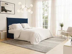 Vente-unique Hoofdeinde En Brugkast-Bedhoofdeinde 180 Cm - Fluweel - Nachtblauw - Ambrilia