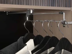 Vente-unique Hoofdeinde En Brugkast-Bedkast Met Opbergruimte - Met Ledverlichting - L265 Cm - Kleur: Naturel En Zwart - Velona