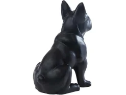OZAIA Standbeeld-Beeld Van Franse Bulldog - Hars - L. 27 X B. 16 X H. 32 Cm - Mat Zwart - Doggo