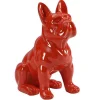OZAIA Standbeeld-Beeld Van Franse Bulldog - Hars - L. 27 X B. 16 X H. 32 Cm - Rood - Doggo