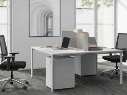 Workēa Kantoormeubilair-Behuizing Van Een Professioneel Mobiel Bureau - 3 Lades - Met Slot - Wit - Downtown