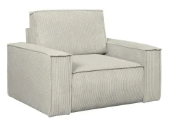 Vente-unique Fauteuil Stof Fluweel / Suedine-Beige Fauteuil Van Ribfluweel Amelia