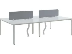 Workēa Kantoormeubilair-Benchbureau Voor 4 Personen - Wit - L140 Cm - Met Afscheidingen - Downtown