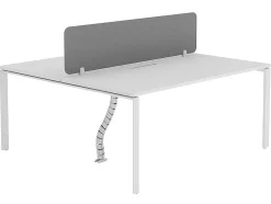 Workēa Kantoormeubilair-Benchbureau Voor 2 Personen - Wit - L160 Cm - Met Afscheiding - Downtown