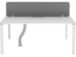 Workēa Kantoormeubilair-Benchbureau Voor 2 Personen - Wit - L160 Cm - Met Afscheiding - Downtown