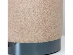 Venture Home Poef-Benji Poef, Hocker O35Cm Teddystof Beige, Zwart.
