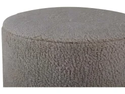 Venture Home Poef-Benji Poef, Hocker O35Cm Teddystof Beige, Zwart.