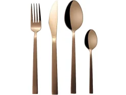 OZAIA Bestek-Bestekset 16 Stukken - Inox - Koperkleur - Briljant