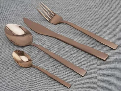 OZAIA Bestek-Bestekset 16 Stukken - Inox - Koperkleur - Briljant