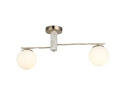 EPIKASA Plafondlamp-Biella Plafondlamp, Goud, Zilver, 15 X 68 X 32 Cm,
