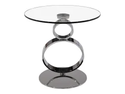 Maison Céphy Bijzettafel-Bijzettafel Joline - Transparant Gehard Glas En Stalen Voet