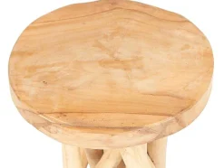 Vente-unique Bijzettafel-Bijzettafel Van Teakhout - Kleur: Naturel - Gayana