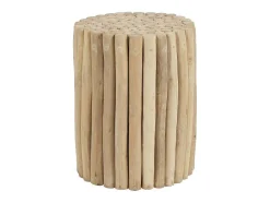 Vente-unique Bijzettafel-Bijzettafel Van Teakhout - Kleur: Naturel - Lutiana