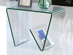Vente-unique Bijzettafel-Bijzettafel Zenia - Gehard Glas