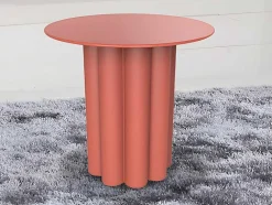 Vente-unique Bijzettafel-Bijzettafeltje Van Metaal - Terracotta - Gavopi