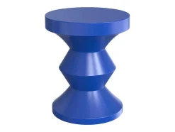 Vente-unique Bijzettafel-Bijzettafeltje Van Metaal - Blauw - Zolimi