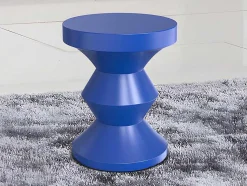Vente-unique Bijzettafel-Bijzettafeltje Van Metaal - Blauw - Zolimi