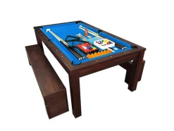 ELITESHOPPING Spel Voor Binnen-Biljarttafel 7 Voet Blauw Converteerbaar Met Banken Theti