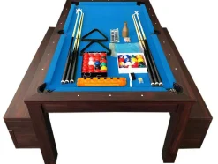 ELITESHOPPING Spel Voor Binnen-Biljarttafel 7 Voet Blauw Converteerbaar Met Banken Theti