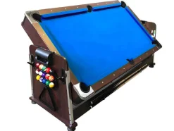 ELITESHOPPING Spel Voor Binnen-Biljarttafel 7 Voet Multi-Game Blauw Air Hockey + Tennistafel Stark