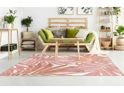 OZAIA Tuindecoratie-Binnen- Of Buitentapijt Etnische Stijl Bloemenmotief Roceta - 150 X 200 Cm - Roze
