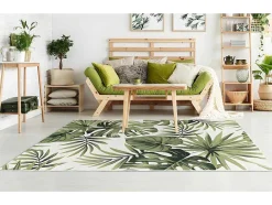 OZAIA Tuindecoratie-Binnen- Of Buitentapijt Etnische Stijl Bloemenmotief Palmo - 150 X 200 Cm - Groen