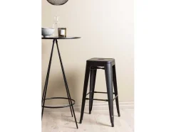 Vente-unique Barmeubel-Bistro Barmeubelset Bartafel Zwart En 2 Tempe Barstoelen Zwart.