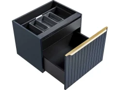 Vente-unique Wastafelmeubel-Blauw Gestreept Onderbouw Wastafelmeubel - 60 Cm - Josepha