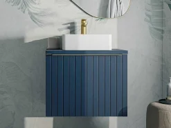 Vente-unique Wastafelmeubel-Blauw Gestreept Onderbouw Wastafelmeubel - 60 Cm - Josepha