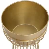 OZAIA Aanbiedingen: Woonaccessoires-Bloembak Met Draadstructuur Van Metaal - D30 X H71 Cm - Goudkleurig - Cemoro