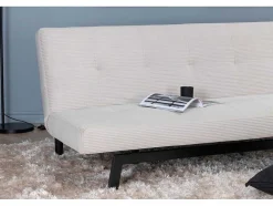 Vente-unique Klik-Klak En Bz Slaapbank-Bodil Slaapbank Fluweel Beige.