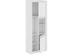 Vente-unique Boekenkast & Vitrine-Boekenkast Evan - 2 Kasten En 3 Nissen - Wit