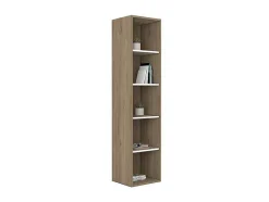 Vente-unique Boekenkast & Vitrine-Boekenkast Met 5 Nissen - Licht Naturel En Wit - Najeli
