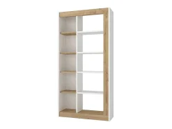 Vente-unique Boekenkast & Vitrine-Boekenkast Met 10 Nissen - Licht Naturel En Wit - Silomai