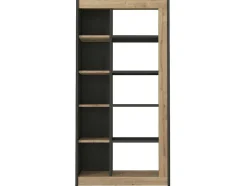 Vente-unique Boekenkast & Vitrine-Boekenkast Met 10 Nissen - Naturel En Antraciet - Silomai
