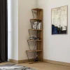 Vente-unique Boekenkast & Vitrine-Boekenkast Met 5 Planken - Naturel En Zwart - Delory
