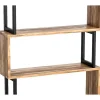 Vente-unique Boekenkast & Vitrine-Boekenkast Met 3 Planken Van Metaal - Licht Naturel En Zwart - Roveni