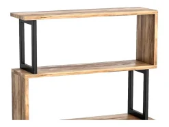 Vente-unique Boekenkast & Vitrine-Boekenkast Met 3 Planken Van Metaal - Licht Naturel En Zwart - Roveni