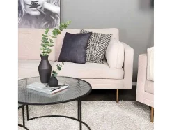 Vente-unique Stoffen Zitbank-Boom Bank 3 Persoons Beige.
