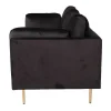 Vente-unique Modulair-Boom Bank 3 Persoons Velours Zwart.
