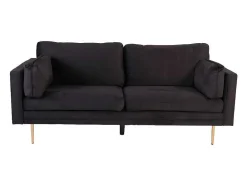 Vente-unique Modulair-Boom Bank 3 Persoons Velours Zwart.