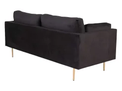 Vente-unique Modulair-Boom Bank 3 Persoons Velours Zwart.