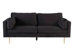 Vente-unique Modulair-Boom Bank 3 Persoons Velours Zwart.