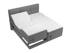 Palacio Elektrisch Relaxatiebed-Boxspring-Hoofdbord + Elektrische Lattenbodem + Matras + Opleg - 2 X 90 X 200 Cm - Lichtgrijs - Lodi Van