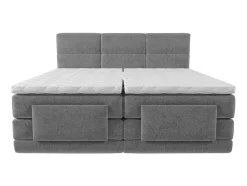 Palacio Elektrisch Relaxatiebed-Boxspring-Hoofdbord + Elektrische Lattenbodem + Matras + Opleg - 2 X 90 X 200 Cm - Lichtgrijs - Lodi Van